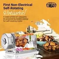 Bundle - Cordless Rotisserie Kit for Grills, Ovens, Smokers - Non-Electric Spit Roaster - Indoor/Outdoor BBQ - Stainless 2