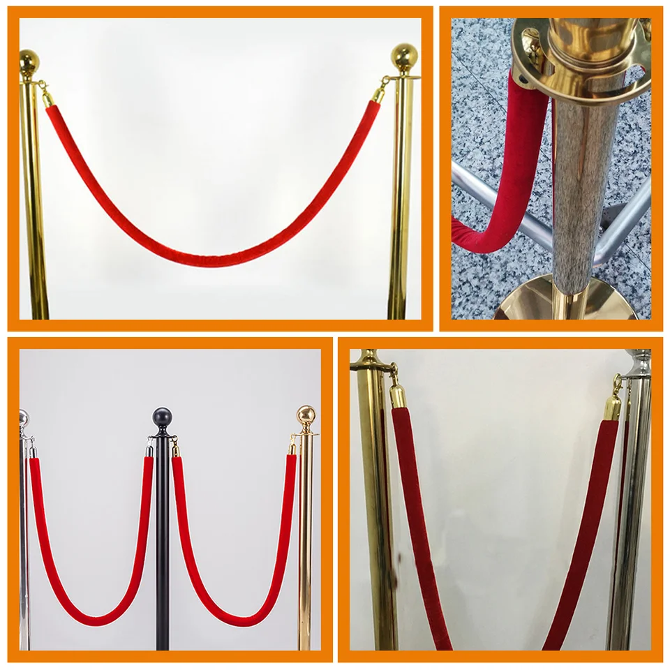 Velvet Ropes And Posts Silver Queue Barrier Twist Rope, Queue Divider ...