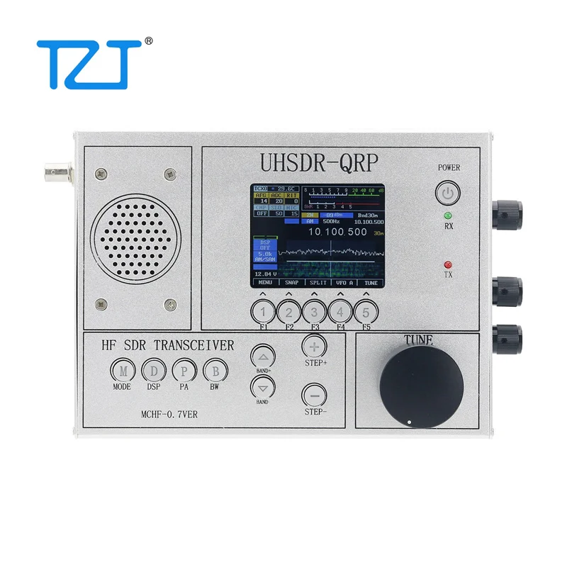 TZT HamGeek UHSDR-QRP V0.7 mcHF 송수신기, HF SDR 송수신기, CW SSB AM FM 라디오, 실버/블랙, 1.8-30Mhz