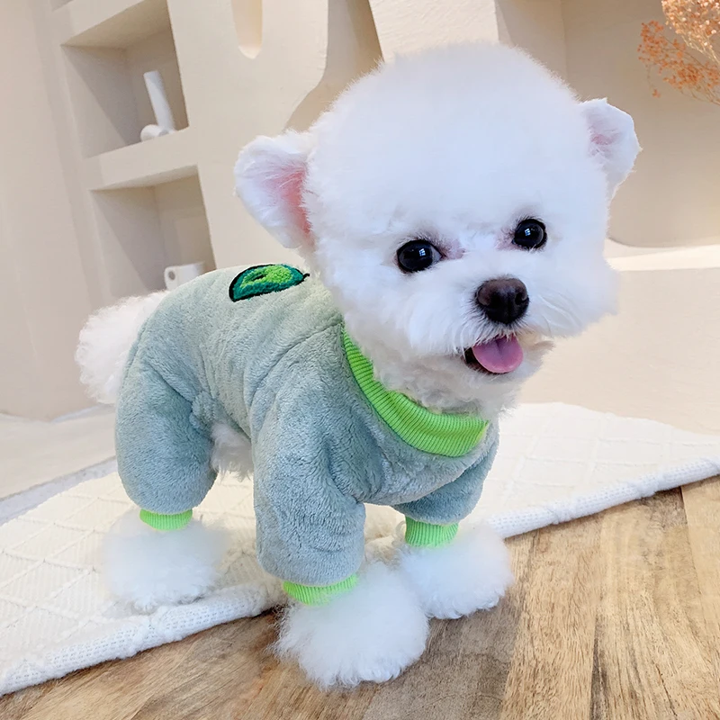 

Dog & Cat Clothes, Cute Pet Four-legged Outfit, Spring & Autumn Thin Velvet, Anti-shedding,For Teddy ,Schnauzer,Kitten,Puppy