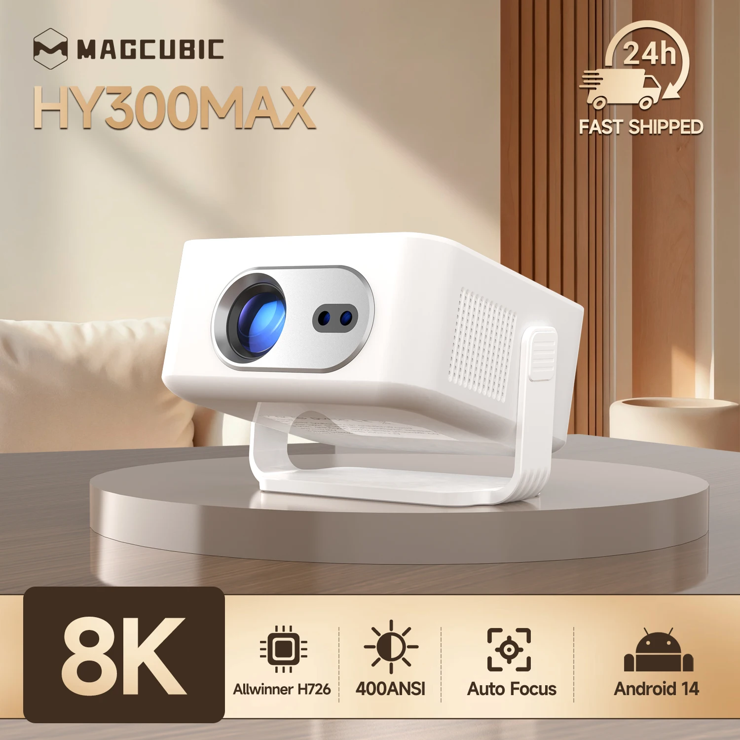 Magcubic Android 14 Auto Focus HY300Max Portable Projector