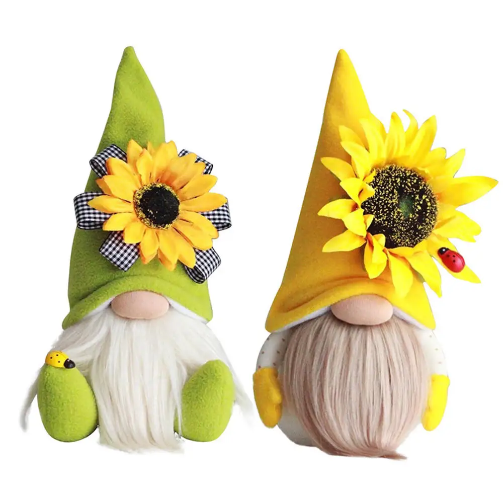 

Sunflower Gnome Summer Gnomes Flannelette Doll Spring Cute Faceless Doll Tomte Nisse Elf Bee Festival Home Farmhouse Decor