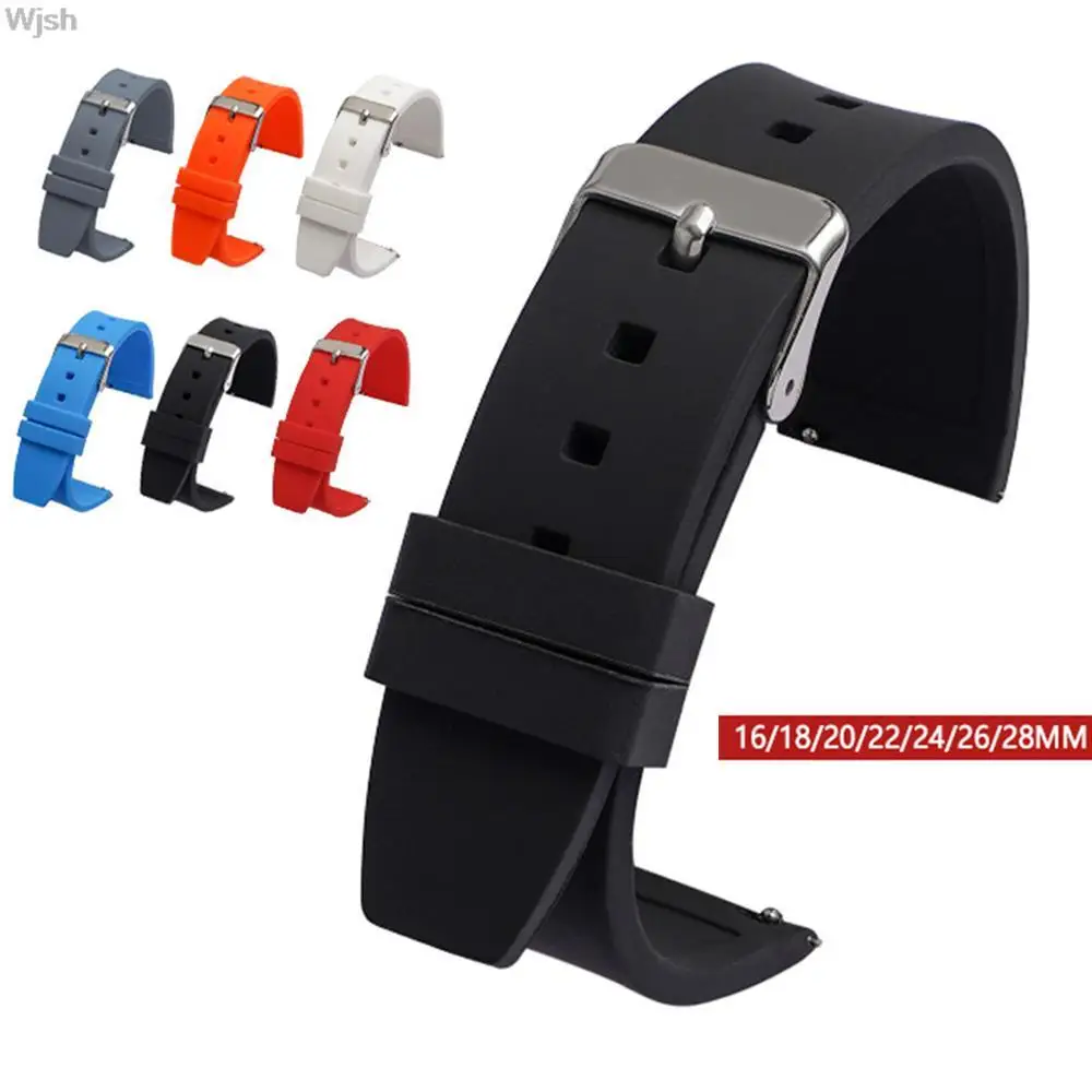 Silicone Sport Waterproof Watch Band - Soft Rubber Wrist Strap Bracelet Accessories