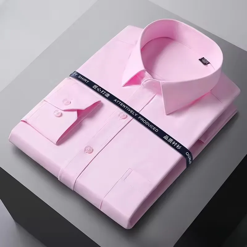 الرجال قميص رسمي طويل الأكمام الخريف مكتب بلون موض...