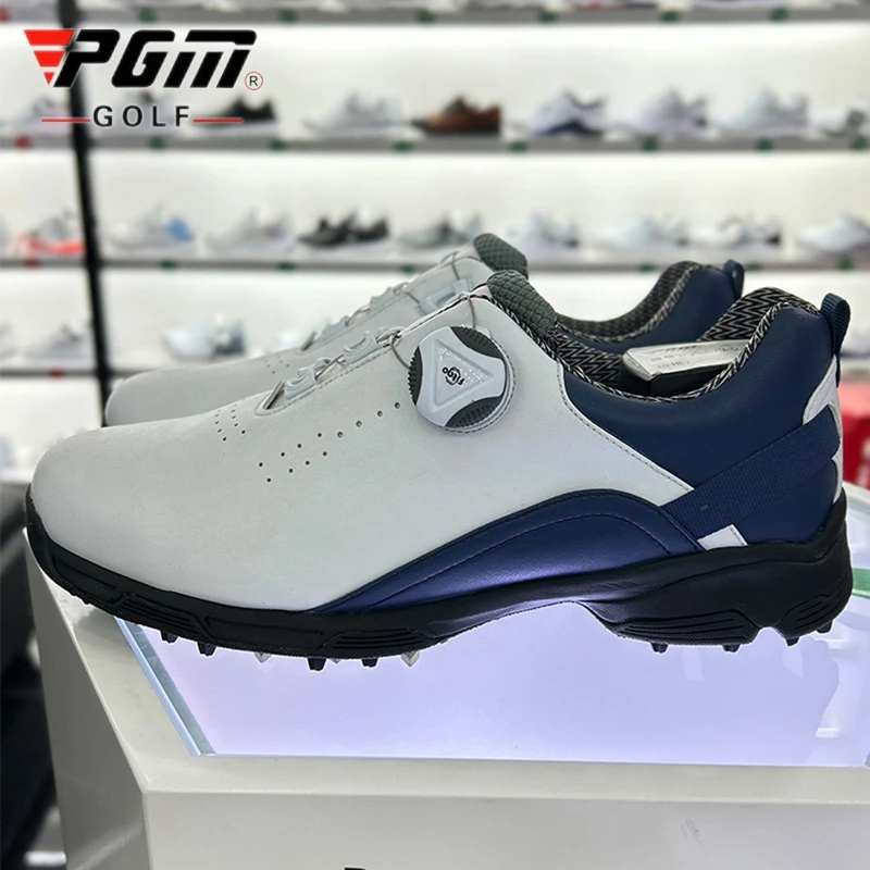 PGM New Men Golf Shoes Golf Waterproof Anti-slip Shoes Male Lightweight Breathable Sports Sneakers Outdoor Knob Buckle Footwear 5