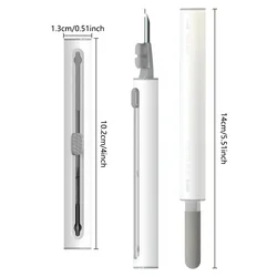 Multi-Function Sliding Cleaning Pen for Earphones and Earbuds (White)