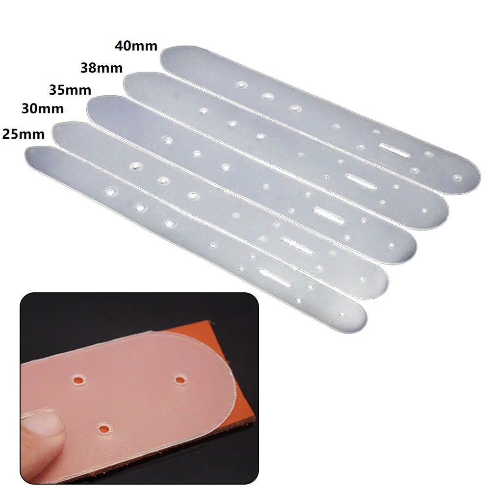 

5Pcs Plastic Leather Belt Buckle Head End Orientate Punch Hole Templates Leather Crafts Stencil Tools DIY Leather Craft Tool