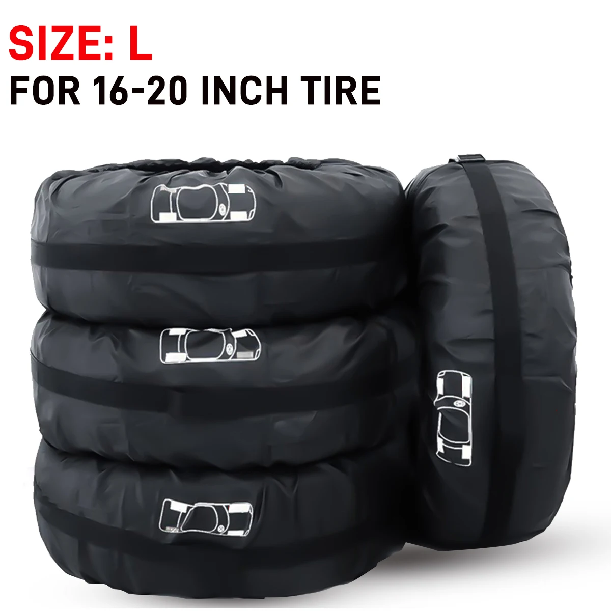 iTimo Dust-proof Car Spare Tyre Cover Universal Waterproof Silver Tire Storage Bag Car-Styling Tire Protector L 
