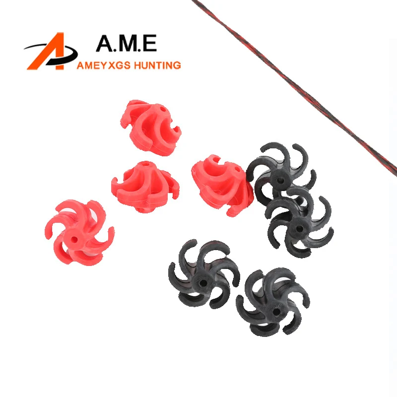 

AMEYXGS 4pcs Bow String Stabilizer Black Red Archery Shooting Hunting Compound Bowstring Rubber Muffler Shock Absorber