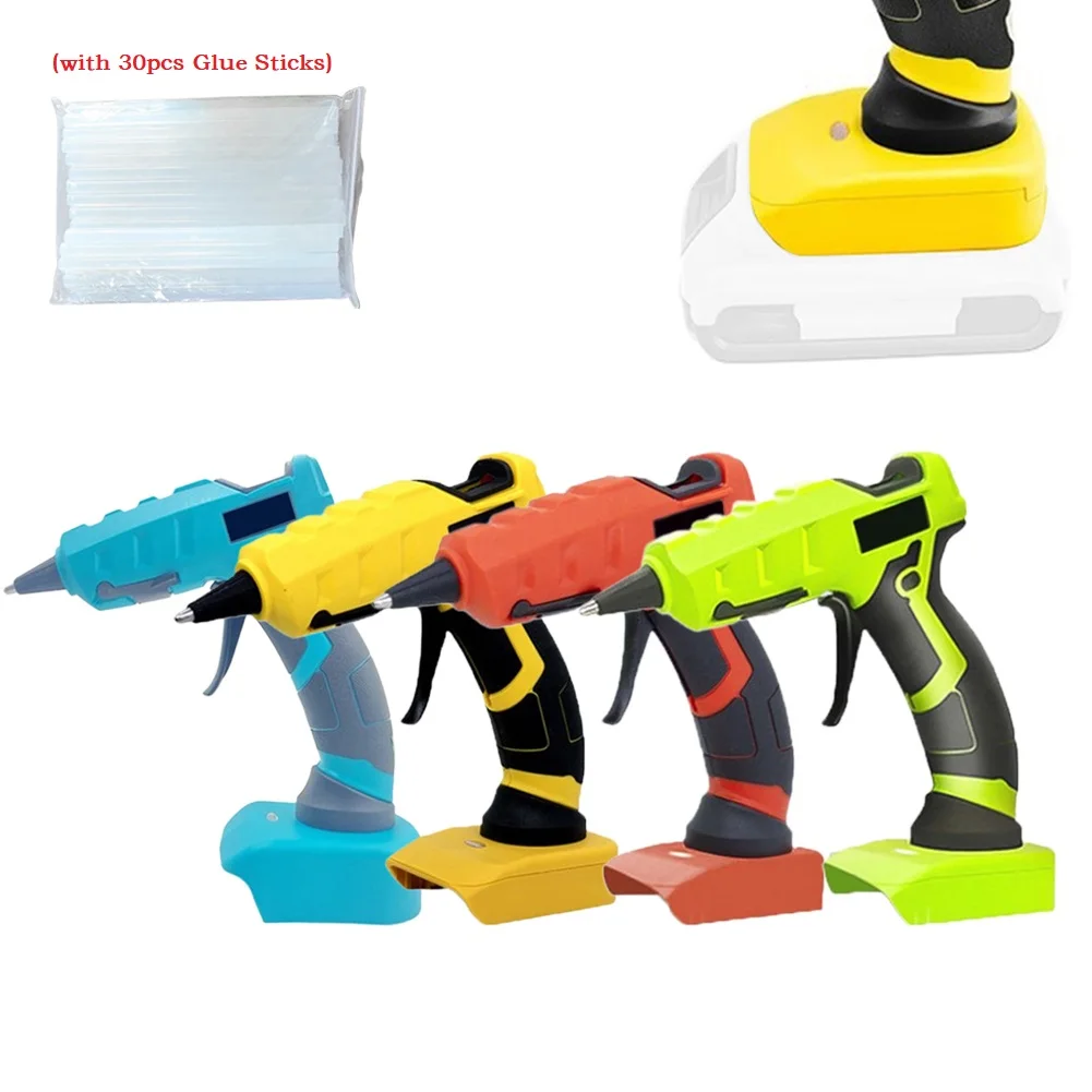 

100W Cordless Hot GlueGun 30pcs Glue Sticks Set For 20V For For 18V Battery Electric Power Tools