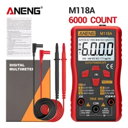 Aneng multímetro digital inteligente testador mini m118a com ncv dados segurar lanterna auto mmultimetro true rms transistor medidor