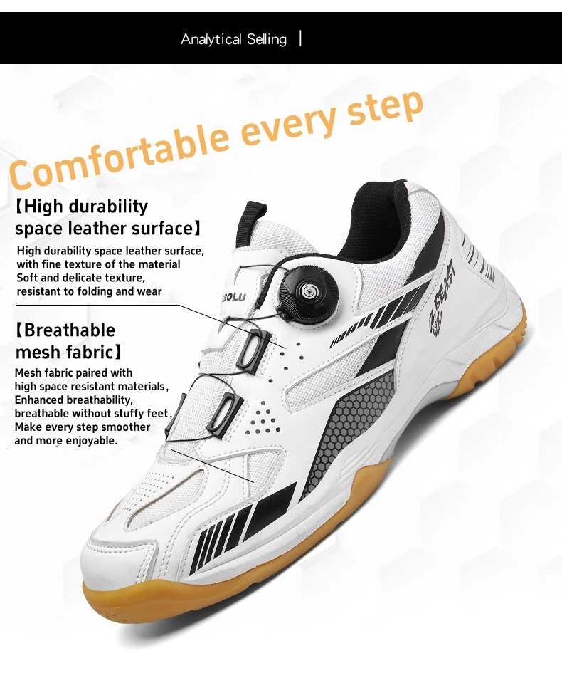 Description Picture 5 of itemUnisex Profession Badminton Shoes Women Indoor Athletic Table Tennis Shoes Men Light Breathable Training Sneakers Non-slip