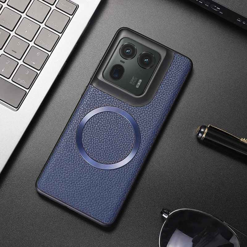 Magnetic PU Leather Lichee Pattern Anti-slip Ultra Thin Phone Case