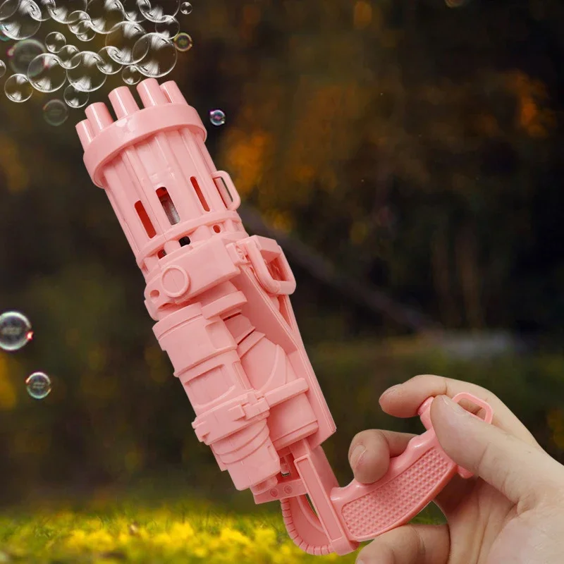 10 Hole Electric Gatling Bubble Machine Automatic Blower Soap Water Maker Gun for Children Summer Beach Outdoor Kids Toys 2