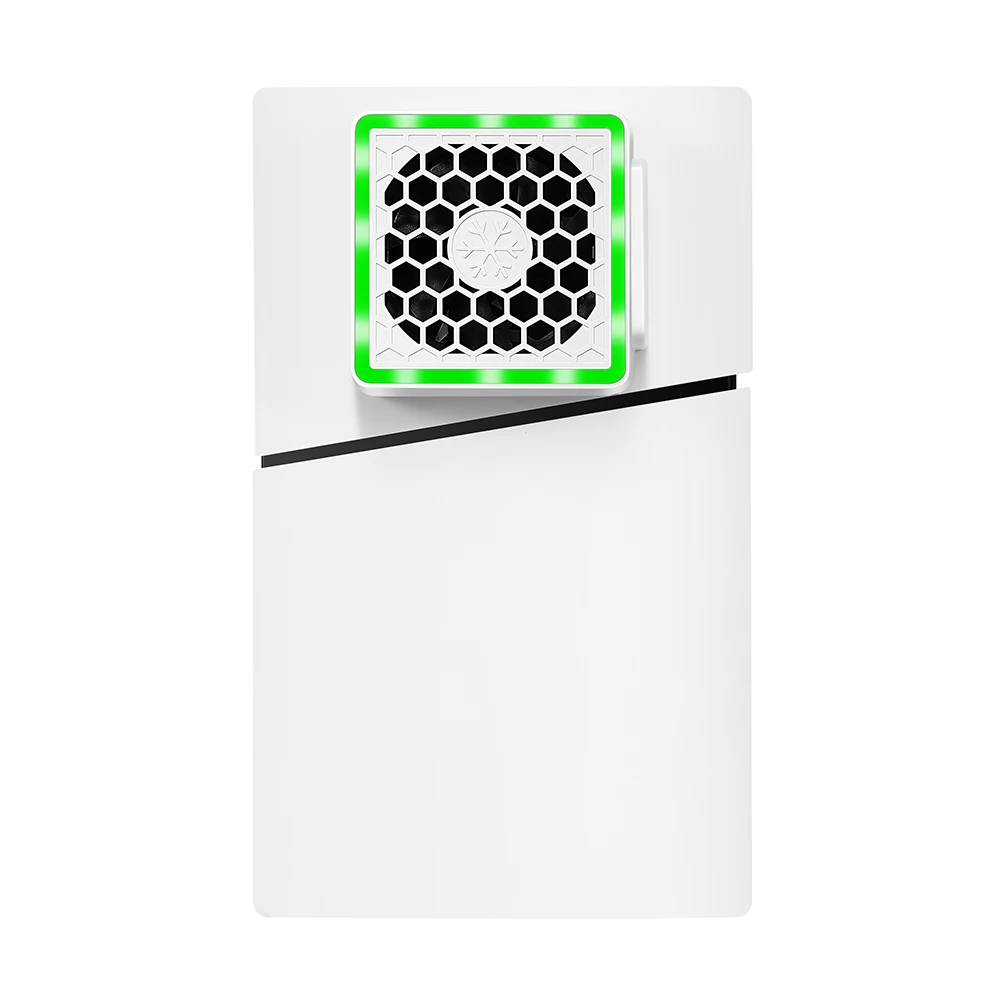 LED 조명이 있는 측면 장착 선풍기, PS5 슬림 게임 콘솔용 콘솔 쿨러 선풍기, USB 포트 2 개, 5V 2.4A