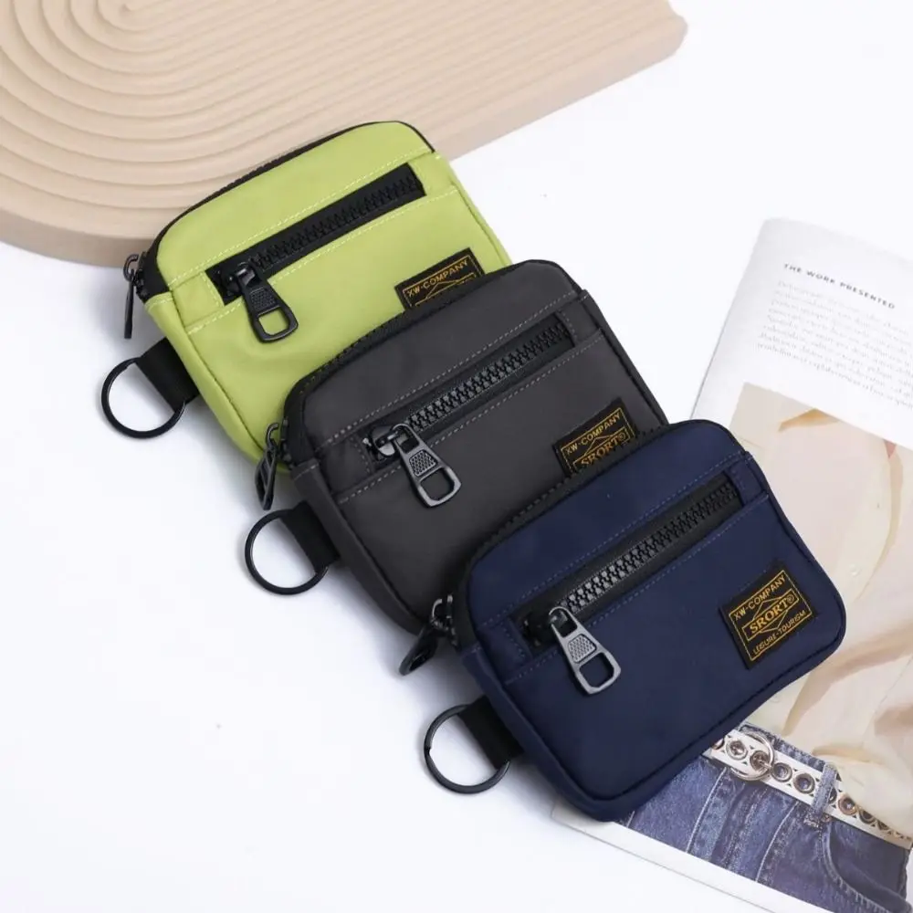 Fashion Canvas Coin Purse Card Holder Zipper Storage Bag Solid Color Earphone Bag Student
