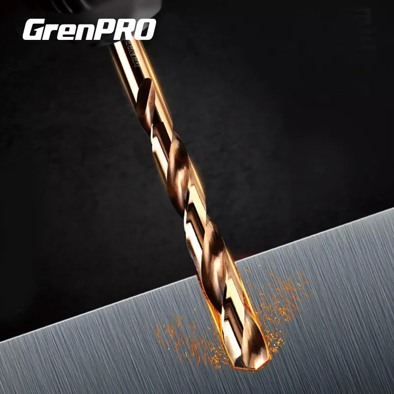 GrenPRO 1.5MM-10MM Cobalt High Speed Steel Twist Ground Metal Reamer Tools  Drill Hole M35 Stainless Steel Tool Set The Whole