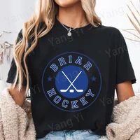 T-shirt imprimé Off Campus, mode d'été décontractée, manches courtes, col rond, t-shirts pour femmes/hommes, motif Briar Hockey, t-shirt neutre 2