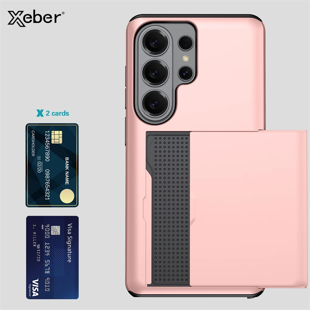 Ultimate Wallet Cover Card Holder Slot Shockproof Phone Case with Slider Card Feature
