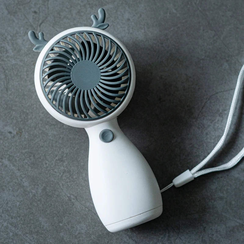Cute Hand-Held Fan, USB Charging, Portable Wind Power Ultra-Quiet Mini Multi-Function Electric