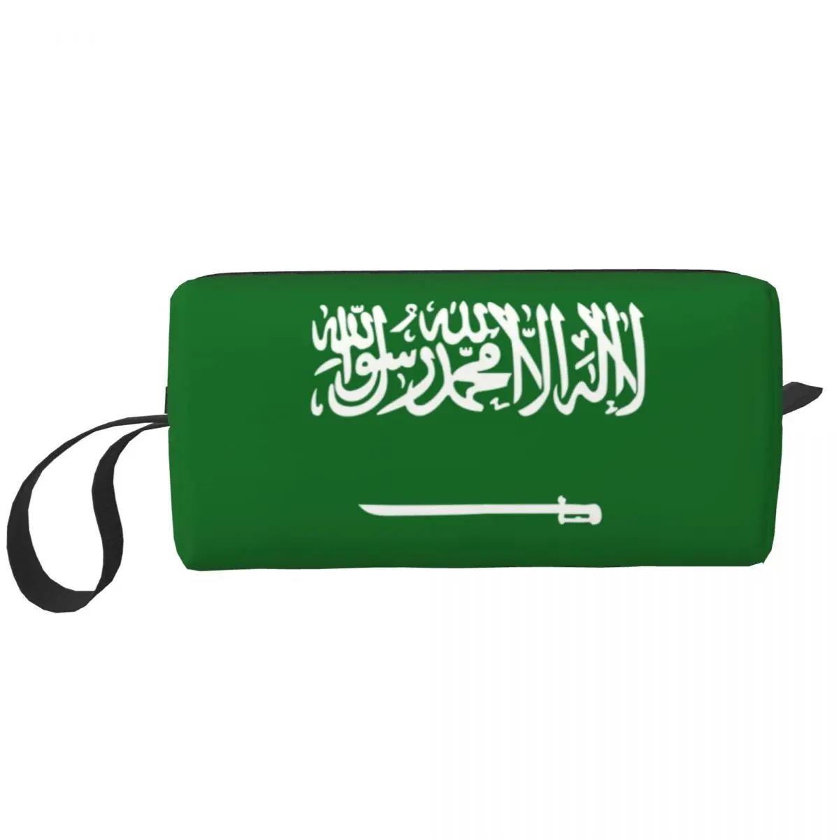 

Travel Flag Of Saudi Arabia Toiletry Bag Portable Makeup Cosmetic Organizer for Women Beauty Storage Dopp Kit Case