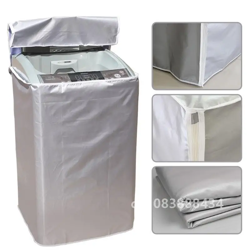 Description Picture 3 of itemWashing Machine Cover Polyester Waterproof Top Load Laundry Dryer Cover Sunscreen Laundry Silver Coating Dustproof Cover
