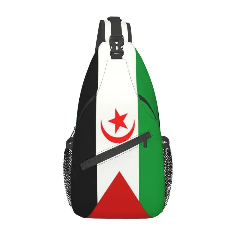

Крутая Сумка-слинг с флагом Сахары, для путешествий, мужской нагрудный рюкзак через плечо, рюкзак на плечо