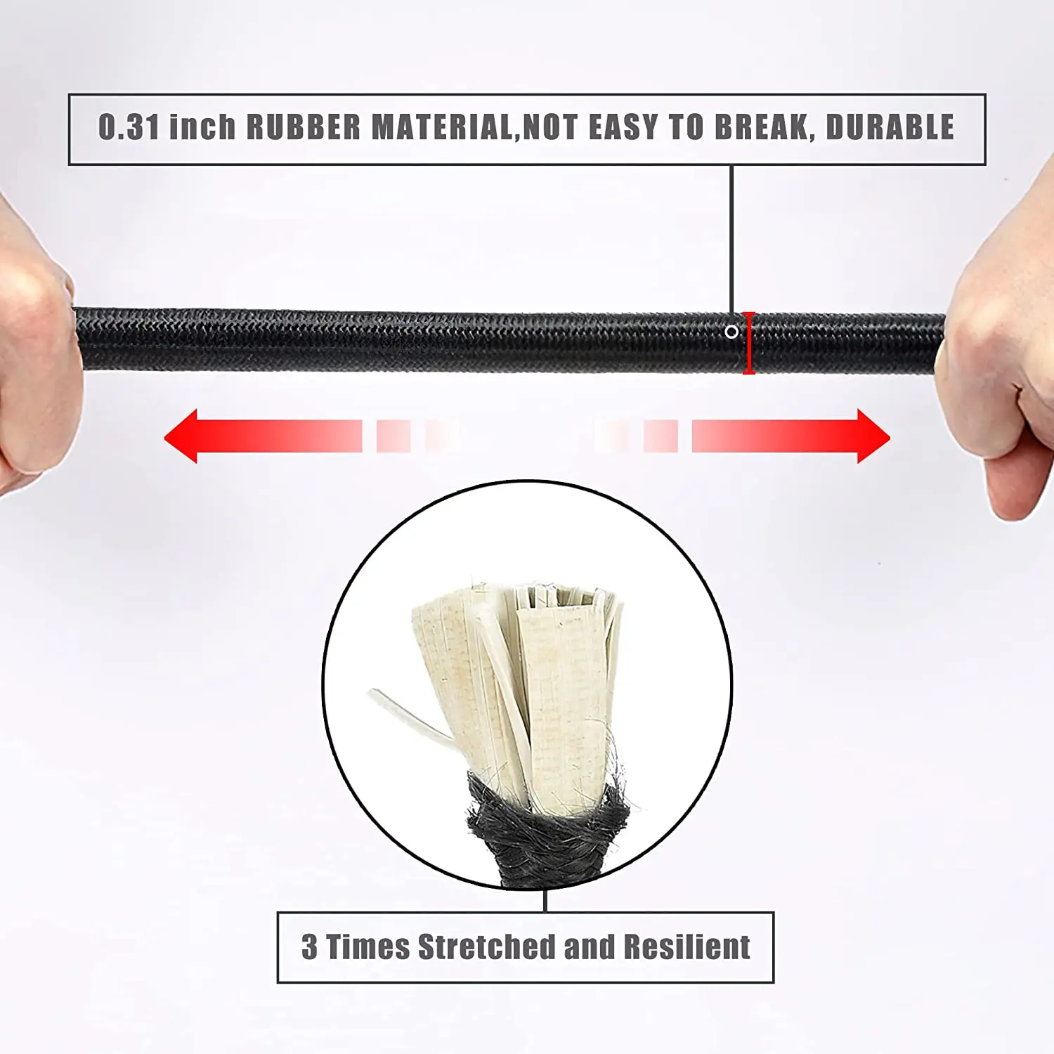 Mini Rubber Bungee Cords Extra Strong Bungee Straps Heavy Duty Elastic Tie Downs Straps for Tents Cargo Kayak Boat Tarp Luggage elastic ropes elastic straps