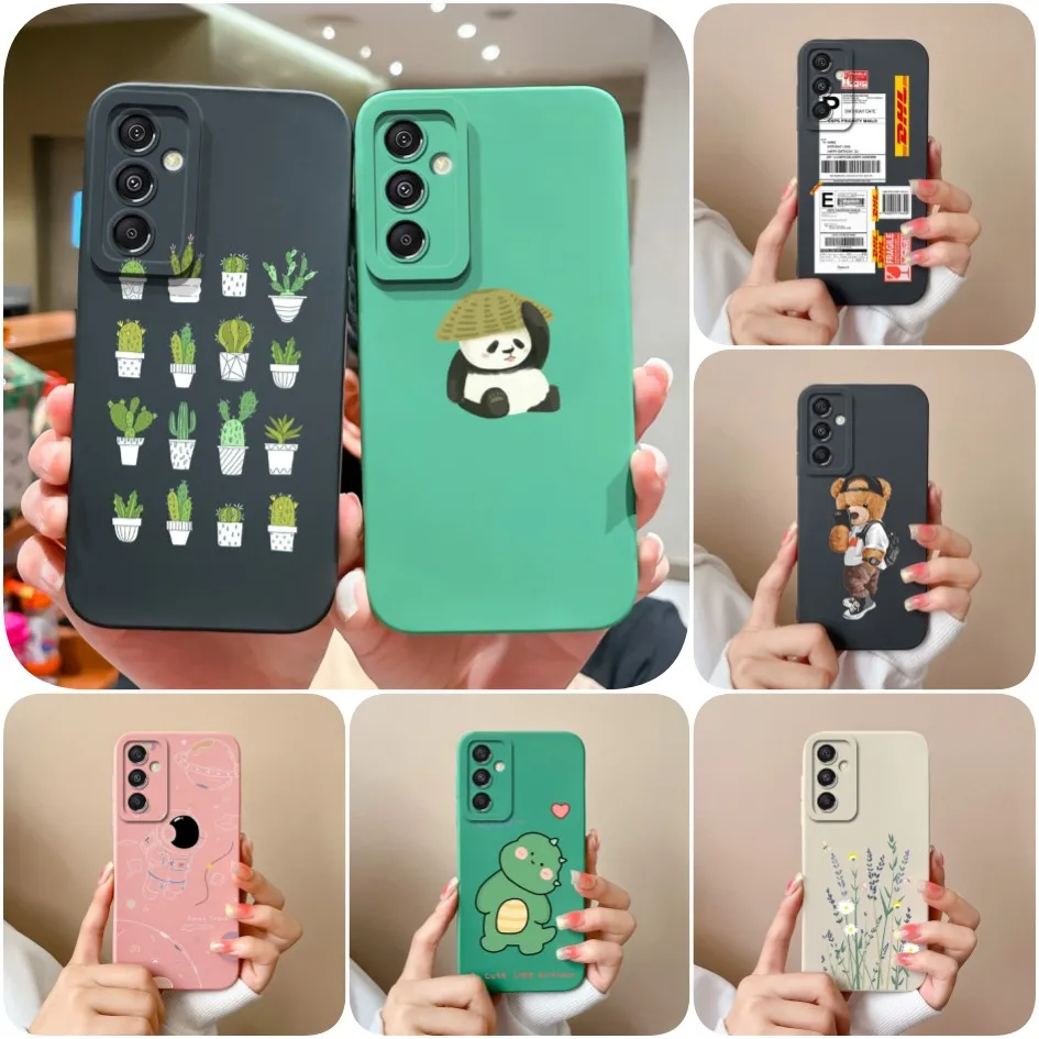 Per Samsung Galaxy M34 5G Custodie Cover Posteriore Cute Astronaut Dinosaur Liquid Soft Silicone Anti Drop Bumper Per Samsung M 34 Fundas