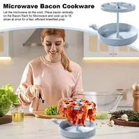 Cuiseur à bacon pour micro-ondes, poêle à bacon pour micro-ondes, collecteur de graisse pour bacon croustillant en quelques minutes, plateau à bacon, Gadget de cuisine 4