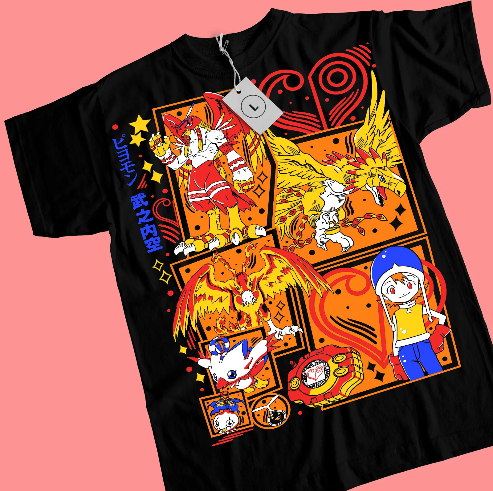 

Agumon Cartoon Shirt Piyomon Digimon Adventure T-shirt Girl Anime Funny Shirt