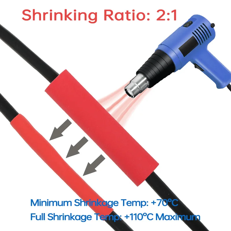 Description Picture 2 of item127/164PCS Heat Shrink Tube Thermoresistant Insulation Electrical Wire Connection Sleeve Thermal Shrinkable Sheath For Cable Kit