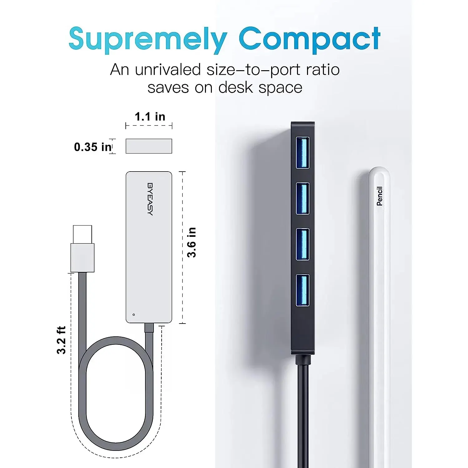 Type C 3.0 USB Hub Splitter High Speed Data Transfer for Portable Projectors 4k Hy300 Projector accessories TV Box type c usb hub splitter