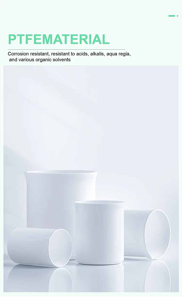 PTFE Beaker with Lid Acid/Alkali/High-Temp Resistant Chemical Non-Stick Corrosio