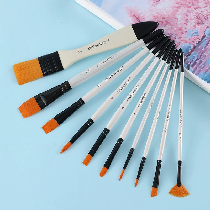 

10Pcs Painting Brushes Set Artist Painting Brush for Oil Acrylic Watercolor Gouache Paint Professional Artist Supplies