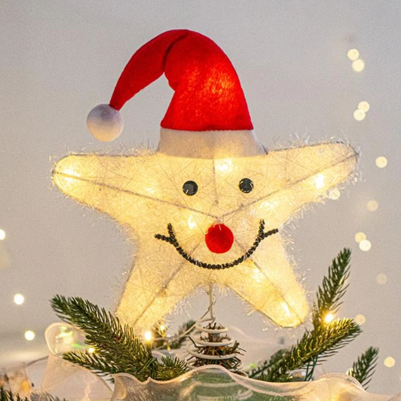 

Новое поступление, Рождественская звезда, топ елки, светящееся украшение, домашняя гостиная, праздничная атмосфера, компоновка, праздничные аксессуары