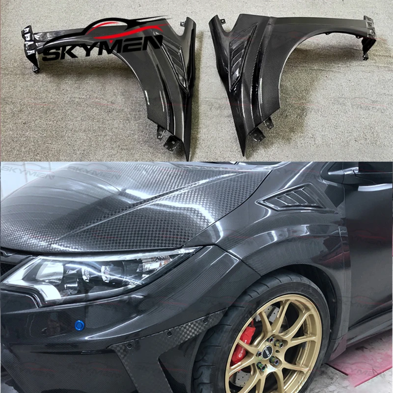 For Honda Civic Type R Fk2 Oem Carbon Fiber Glass Front Fender Car Mudguard Fk2 Side Wing Fender