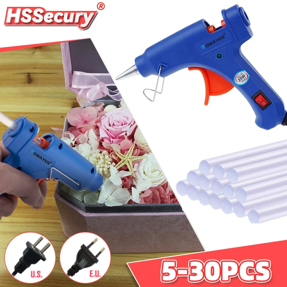 Hot Melt Glue Gun with 7mm*100m Glue Sticks 20W Electric Mini Household Heat Temperature Thermo Tool Industrial Repair Tools Gun