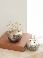 Light Luxury Aluminium Gold Tree Branch Decorative Glass Storage Jar Food Candy Jewellery Wedding Decoration Accessories 2