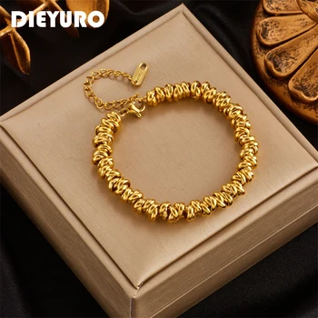 Stainless Steel Gold Color Annularity Bracelet For Women