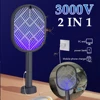 2-in-1 Electric Mosquito Swatter Mosquito Killer USB Rechargeable Angle Adjustable Electric Bug Zapper Fly Bat Insect Swatter 1
