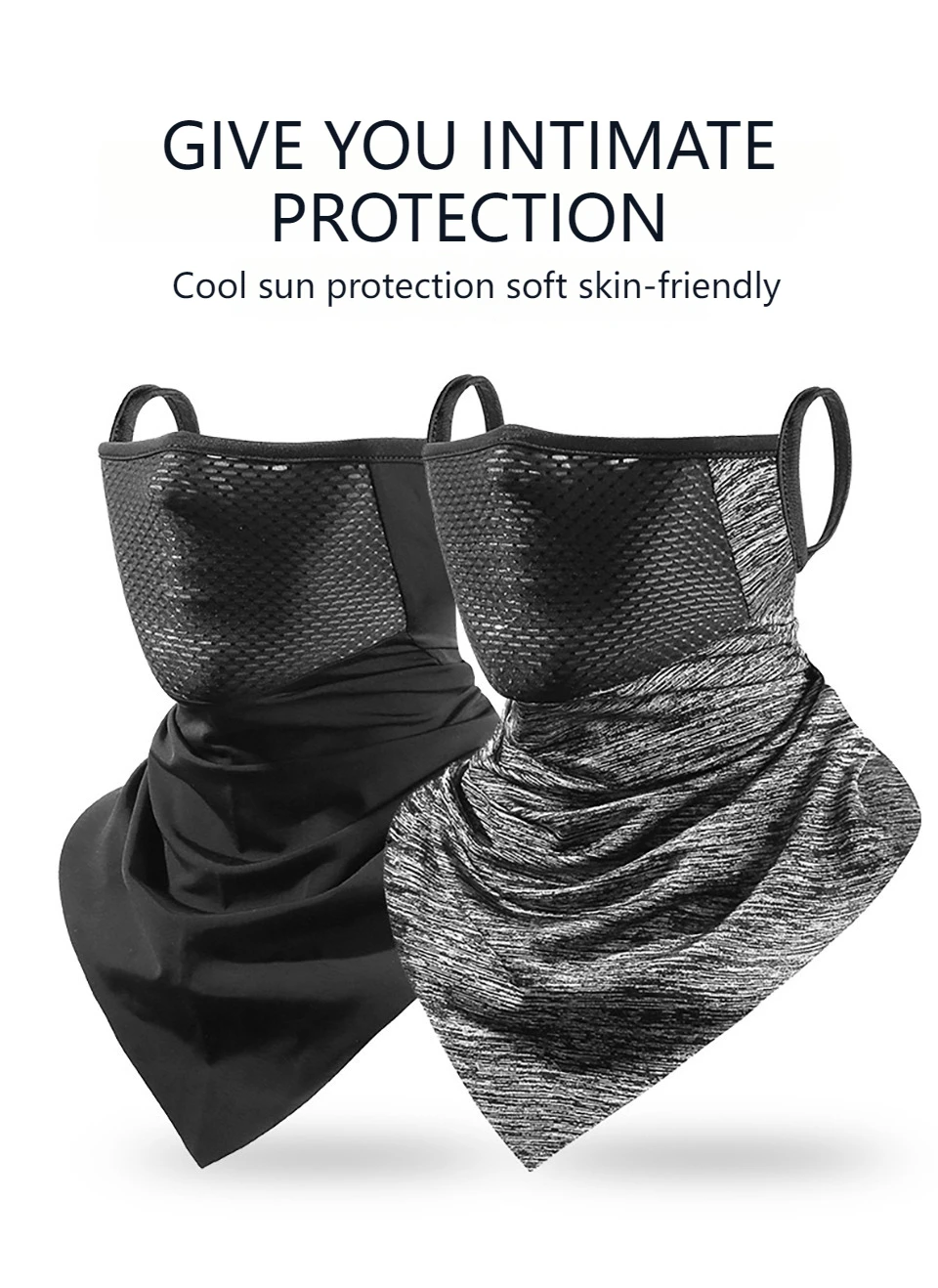 Maschera da ciclismo LOOGDEEL Protezione solare Ice Silk Traspirante Copricapo Collo Pesca Sciarpa triangolare Viso Orecchie UV_voghion.com