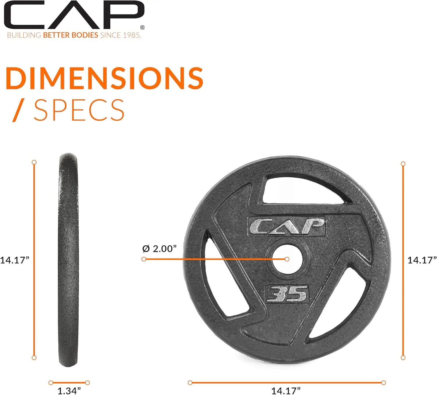2-Inch Grip Weight Plate | 35 lb, Single 4