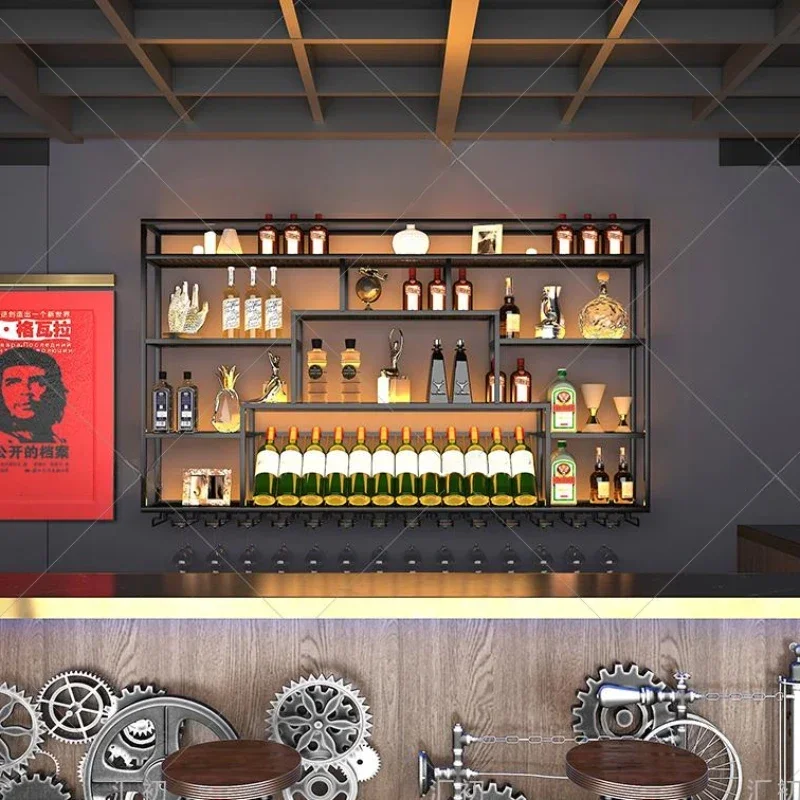 Shelf Bottle Storage Floating Bar Closet Movable Commercial Coffe Organizer Wine Rack Cabinet Beverage Shop Vinoteca Furniture
