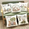 Personalised Woodland Animal Print Pillowcase Custom Name Cushion Cover Kid Birthday Jungle Party Decor Nursery Baby Shower Gift 1