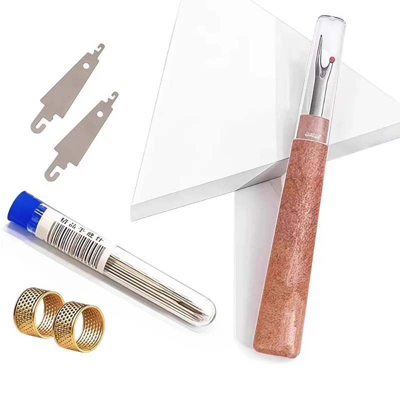 34-Piece Big Eye Needle Set - Assorted Sizes for Fabric Quilting, Easy-Thread Needles with Storage Case, Ideal for Seniors