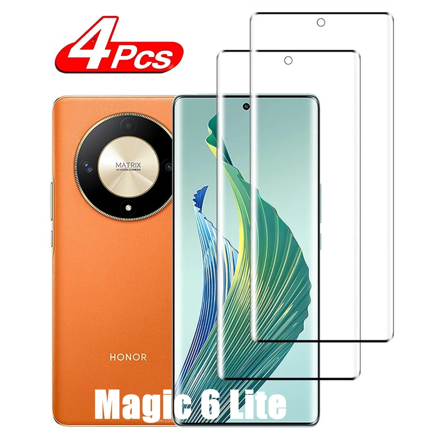 

1/4Pcs For Honor Magic 6 Lite All covered in toughened glass honor Magic 6 Lite 3D Screen protector glass film