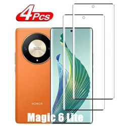 Pack of 1/4 Premium Toughened Glass Screen Protectors - Full Coverage, 3D Design - 4 Pcs (For Magic 6 Lite)