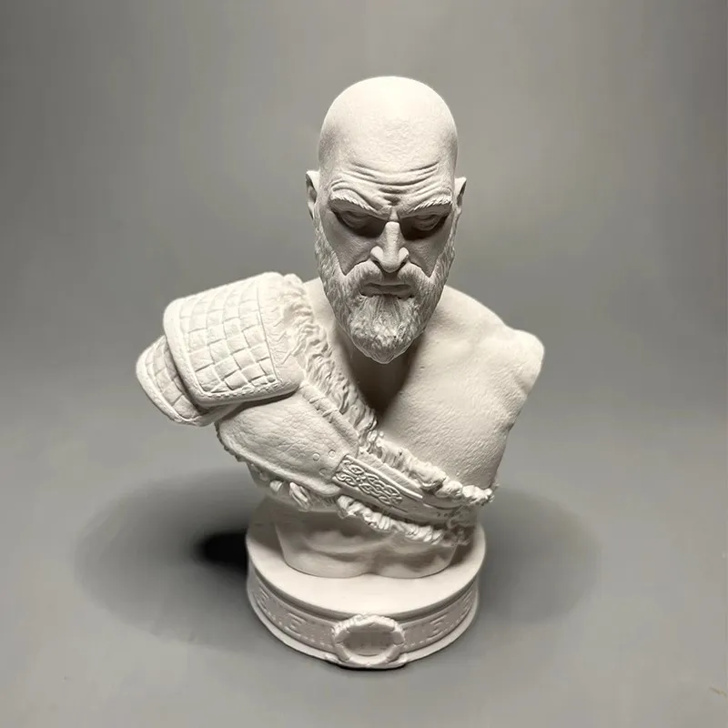 

God of War Kratos Model Plaster Statue Sculpture Creative Desktop Ornaments Home Luxury Art Figurine Decorations Crafts Gifts