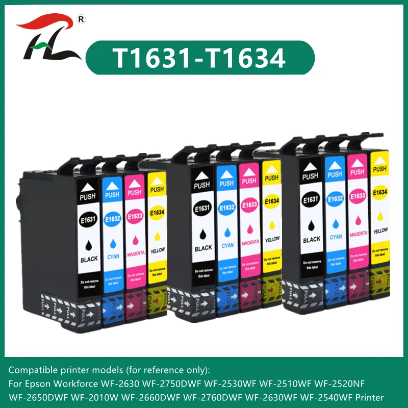 Cartucho de Tinta Compatível para Epson 16xl 16 xl T1631 T1632 T1633 T1634 Wf2510 Wf-2760 Wf-2630 Wf-2650 Wf-2750 Wf-2660 Wf-2530